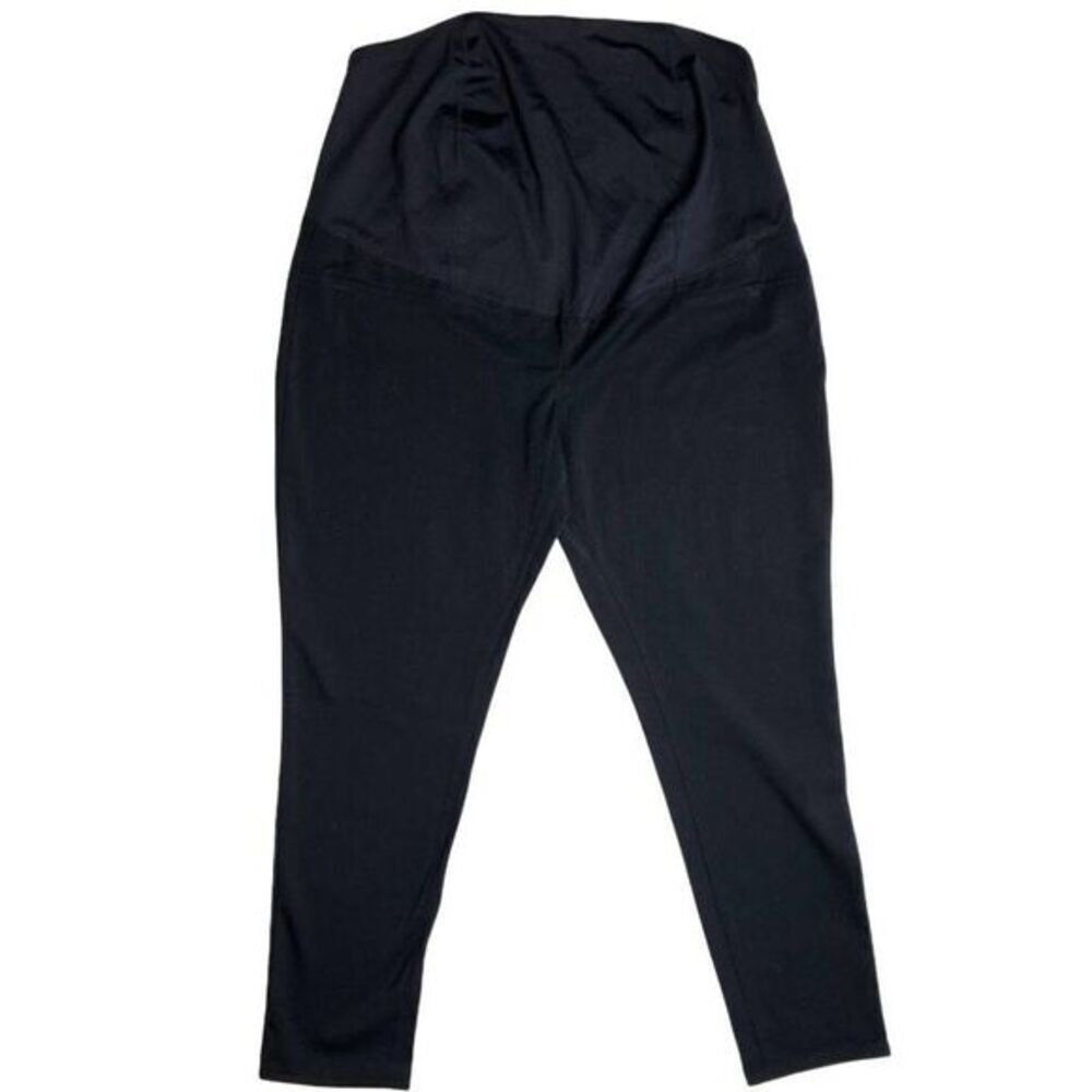 Maternity Leggings Women's 14 Large Black‎ Crossover Back Support Stretchy NEW